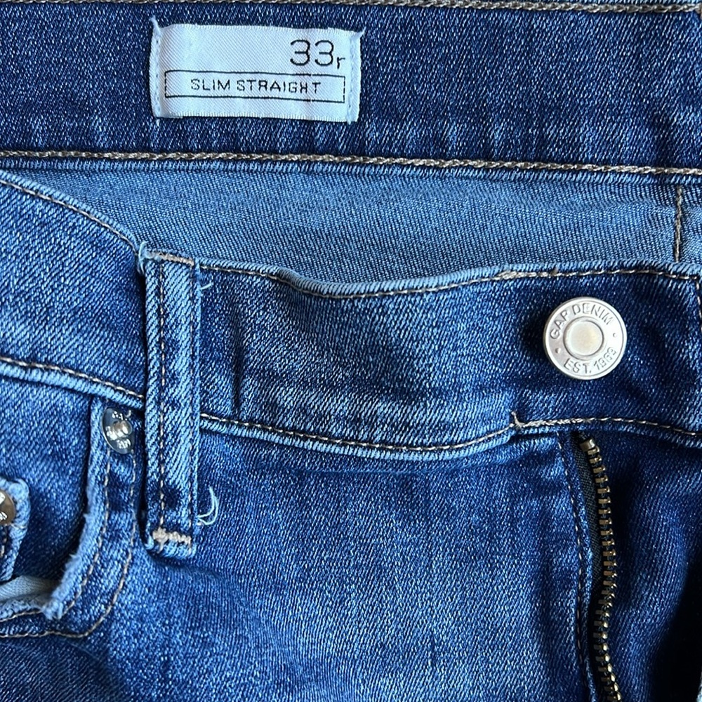 GAP Slim Straight Jeans Women’s Plus‎ Size 33R Vintage Blue